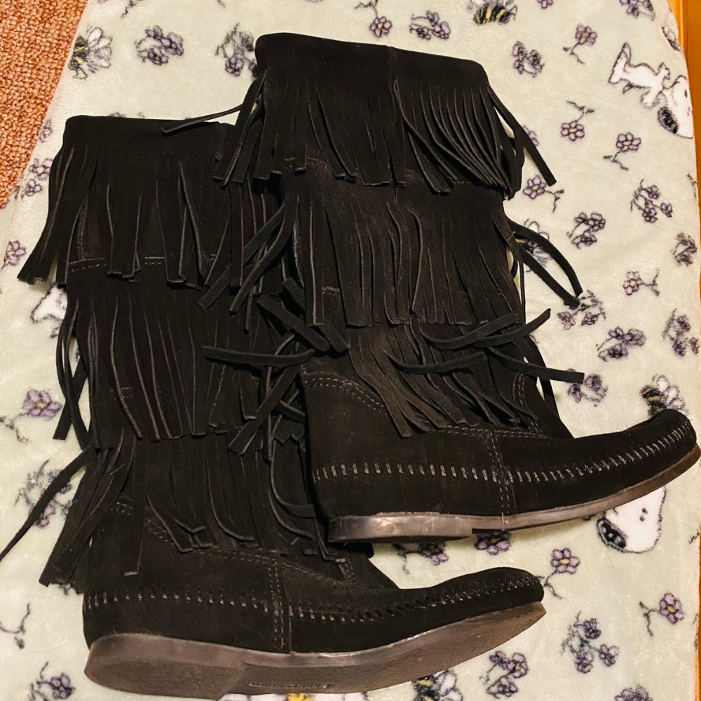Minnetonka 3-Layer Fringe Boots - image 1